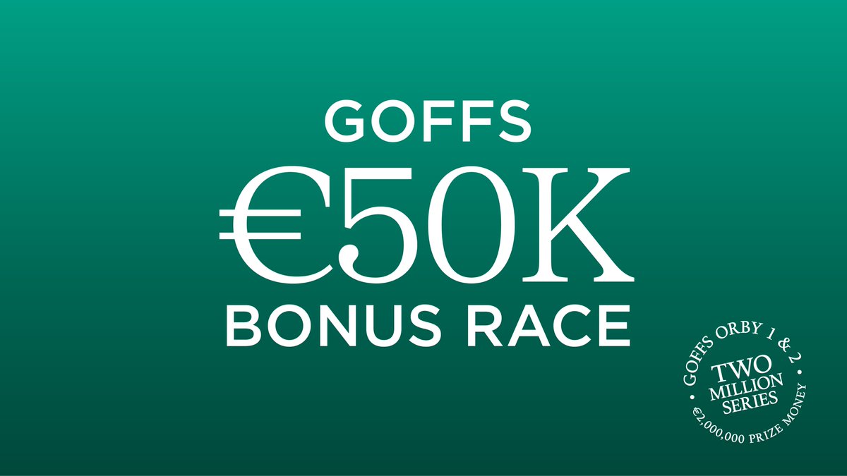 #GoffsOrby grads MOUNT PARNASSUS &amp; SPARTAN SOLDIER are bonus eligible in the 6f <a href="/KeadeenHotel/">The Keadeen Hotel</a> <a href="/IrishEBF_/">Irish Stallion Farms</a> Maiden at <a href="/curraghrace/">The Curragh Racecourse</a> on Sunday. ⚡️

Two Million Series info: shorturl.at/fryA4