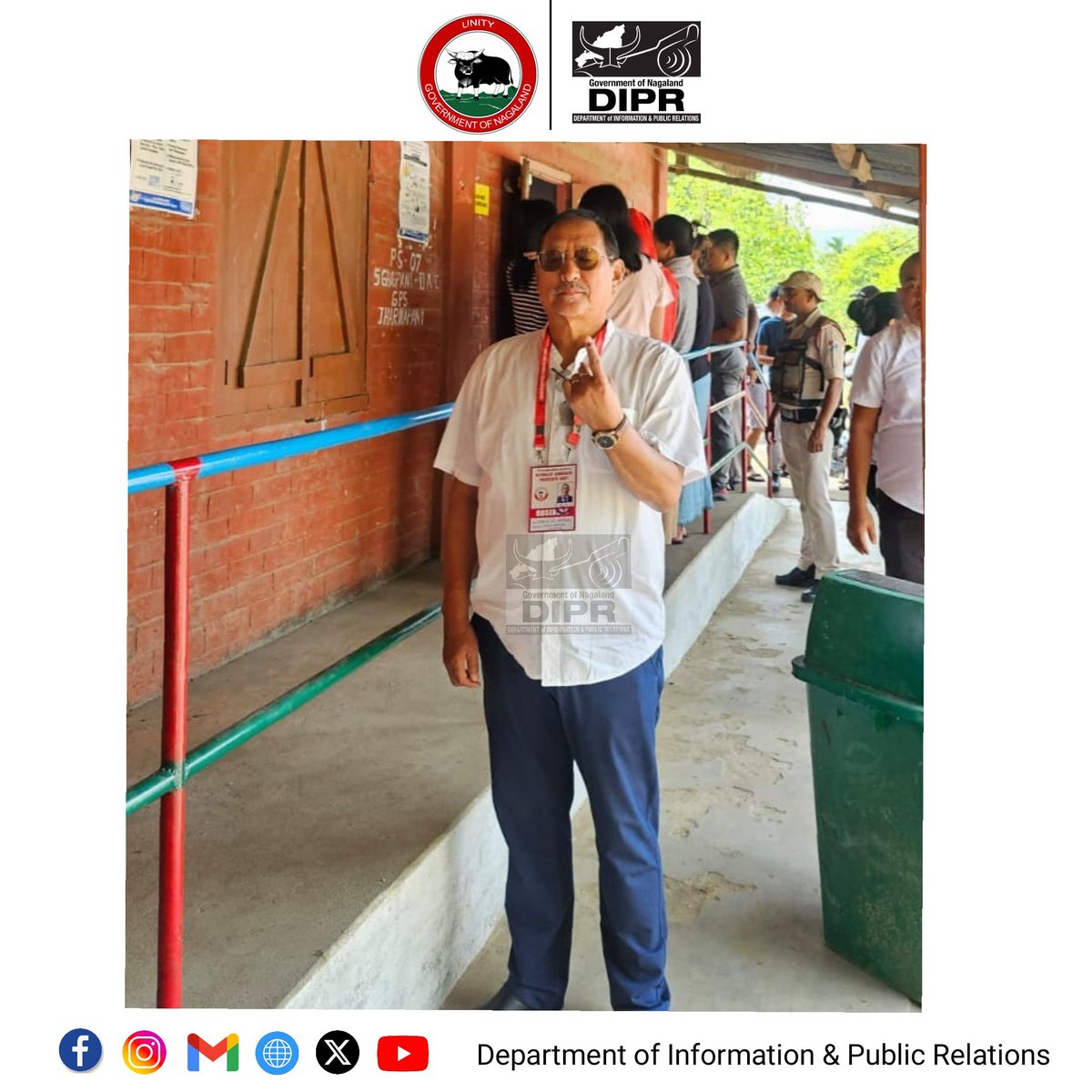 Advisor, Municipal Affairs & Urban Development, Zhaleo Rio from 5 Ghaspani-ll constituency cast his vote from Jharnapani polling station.