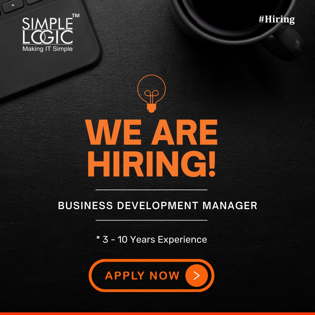 #WeAreHiring 👉 lnkd.in/dEJEumVi
Join Our #Team!
We are looking for a #Passionate and #Skilled individual to join our team as a Business Development Manager.

#makingitsimple #mumbaijobs #openings  #simplelogic #businessdevelopmentmanager #bdjob #businessdevelopmentjobs