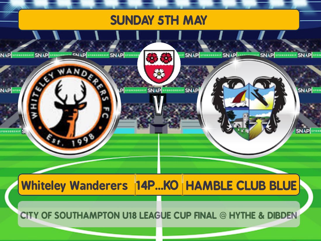 Hamble Club Youth FC (@hambleyouthfc) on Twitter photo After a strong league season our U18 blues are in the city of Southampton league cup final up against a strong Whiteley Wanderers team, on Sunday 5th May <a href="/HytheDibdenFC/">Hythe & Dibden FC 🟢⚪️</a>’s ground
Any support for the lads would be great as they look to bring home the cup #UTM💛#UpTheYoungMonks After a strong league season our U18 blues are in the city of Southampton league cup final up against a strong Whiteley Wanderers team, on Sunday 5th May <a href="/HytheDibdenFC/">Hythe & Dibden FC 🟢⚪️</a>’s ground
Any support for the lads would be great as they look to bring home the cup #UTM💛#UpTheYoungMonks