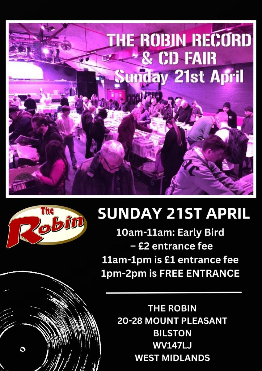 RSD = Robin Sunday Digging (or something). Come and get 10 times as many records for your money at @therobinvenue this Sunday. #vinyl #vinylrecords #vinylcommunity #recordfair #Bilston @MoseleyRecFair