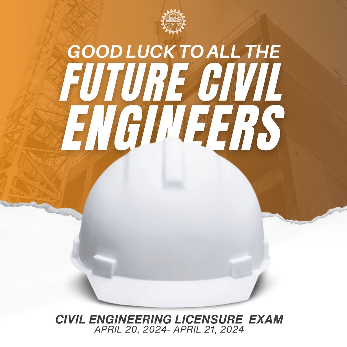 Years of hard work and perseverance have led you to this very moment. The Civil engineering Executive Organization (CEO) wishes you a clear mind, a strong heart, and the greatest good luck.

Padayon, future Civil Engineers! Let your faith be bigger than your fears.

#CELE2024
