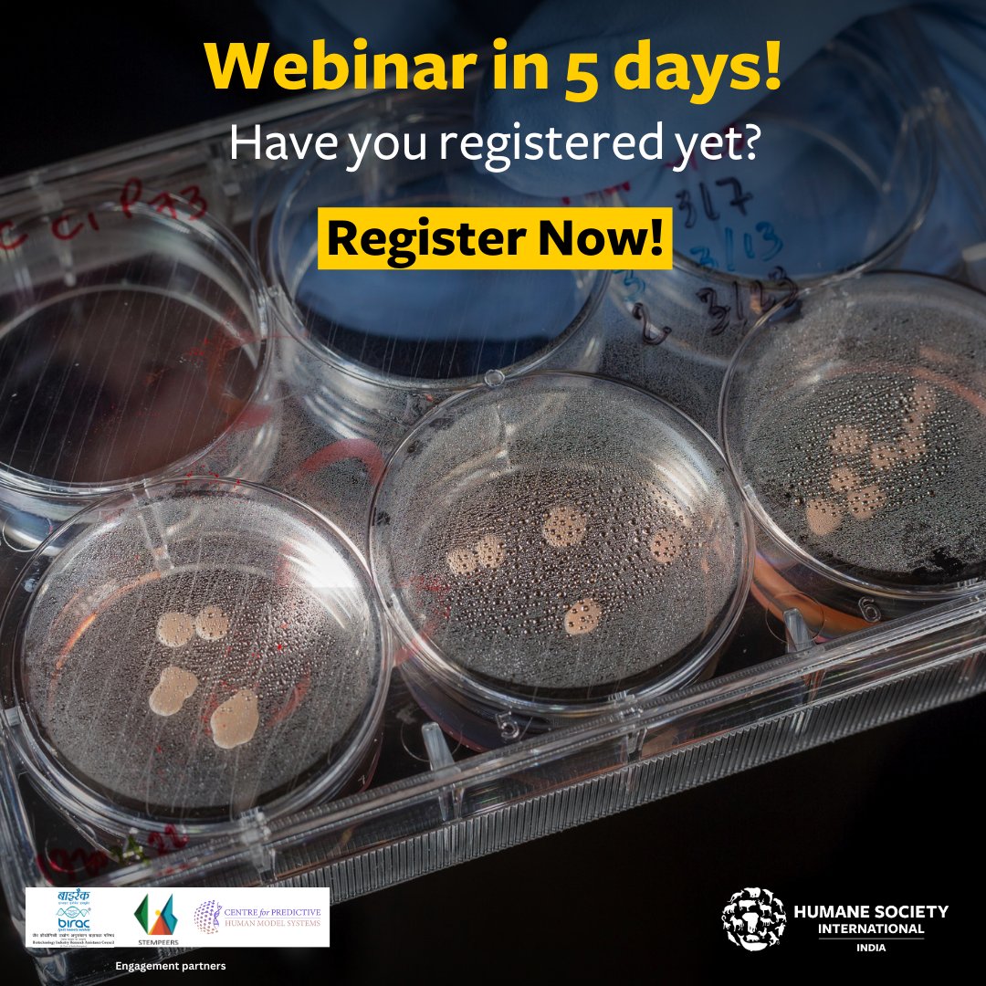 Only 5 days left to register! We will discuss the revolutionary non-animal technologies, such as organoids, and organ-on-chip systems that are changing the field of drug development. Secure your spot today! events.teams.microsoft.com/event/2c9b7805… @Stempeer15 @BIRAC_2012 @cphms_aic