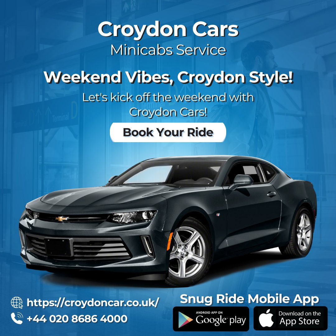 croydoncabsuk's tweet photo. Embrace the weekend vibes with Croydon Cars. Whether it's parties or relaxation, we'll get you there in style.
Book Now: https://t.co/TFLbeGXtT0
Call Now: +442086864000
Download The Sung Ride App
#WeekendVibes #CroydonCars #PartyTime #StyleTravel #BookN #LondonLife #CroydonCity https://t.co/pVab0Xo3Ah