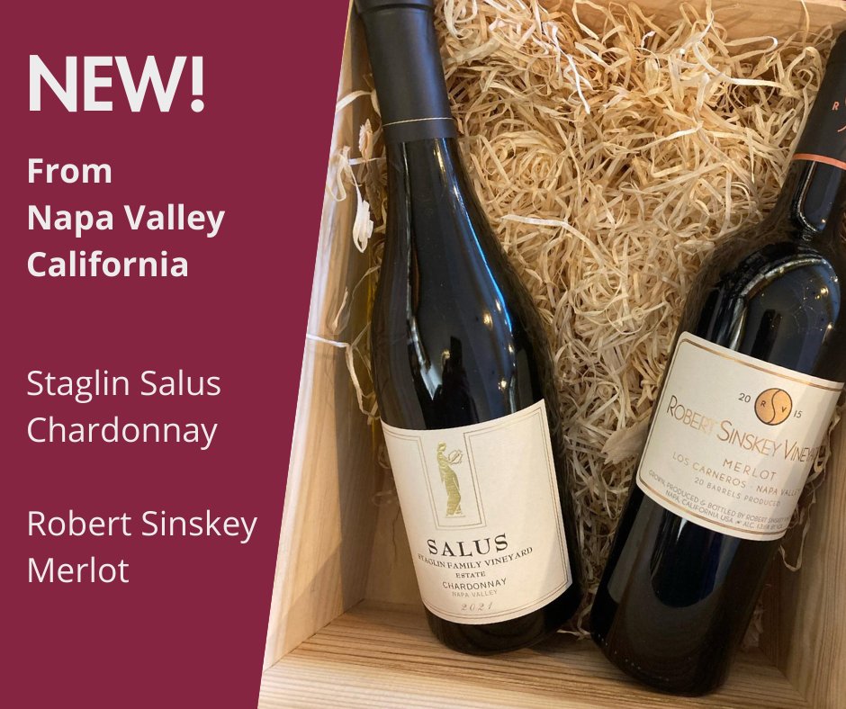 Two stunning new wines from the Napa Valley, California. 
Staglin Salus Chardonnay tinyurl.com/27ncj5j8 and a 2015 Merlot from the Robert Sinskey Vineyard, one of only 487 cases produced. tinyurl.com/ysbe4hxm
#napavalleywine #napavalley #newwines #wineshopnottingham