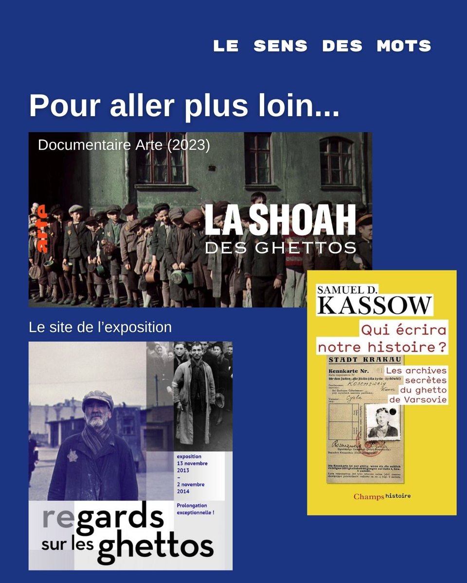 💬 Le sens des #mots, les mots ont un #sens 🔵Un #ghetto, c’est... Une zone urbaine, souvent clôturée, établie par les autorités nazies pendant la Seconde Guerre mondiale, où les Juifs étaient contraints de résider dans des territoires occupés par l'Allemagne. - #Shoah