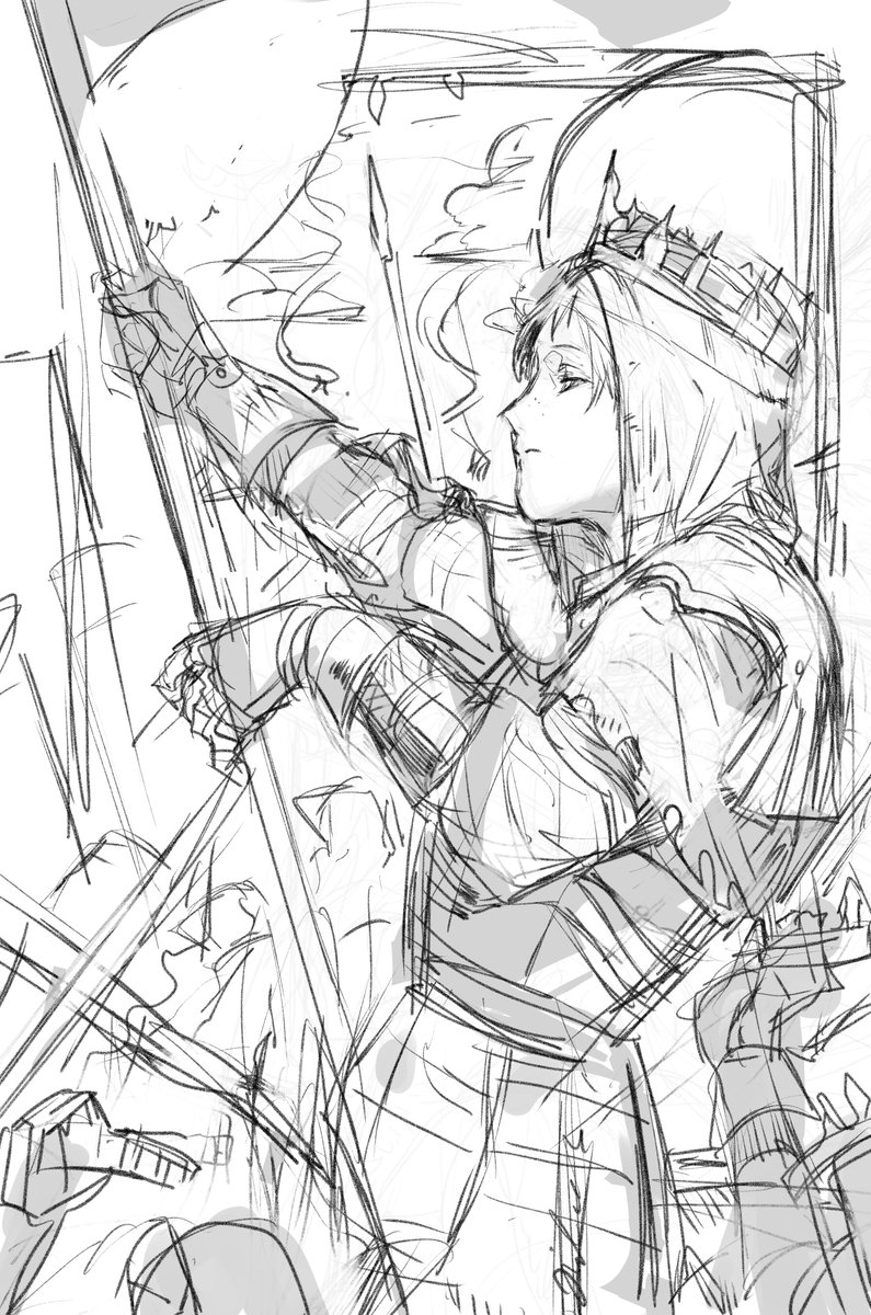 前かいてた創作絵没にしてこれに直した。イメージは供物御国繁栄って感じで 