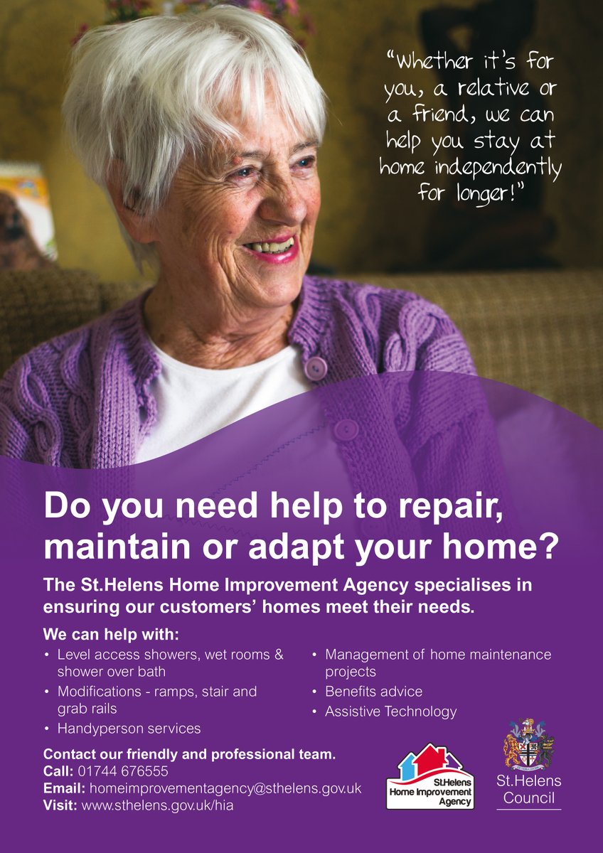 We provide assistance and guidance to residents of St Helens helping them continue living independently in their own homes #MerseyHour