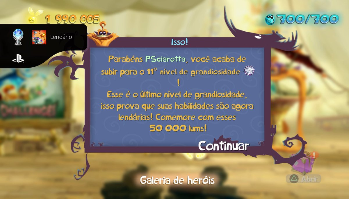 Após meses de foco e dedicação, PLATINEI Rayman Legends!!!

Quase 6 anos desde que joguei pela primeira vez. 

"Só" faltava o troféu que envolvia somar pontos com os desafios diários/semanais... e ele finalmente veio 🏆