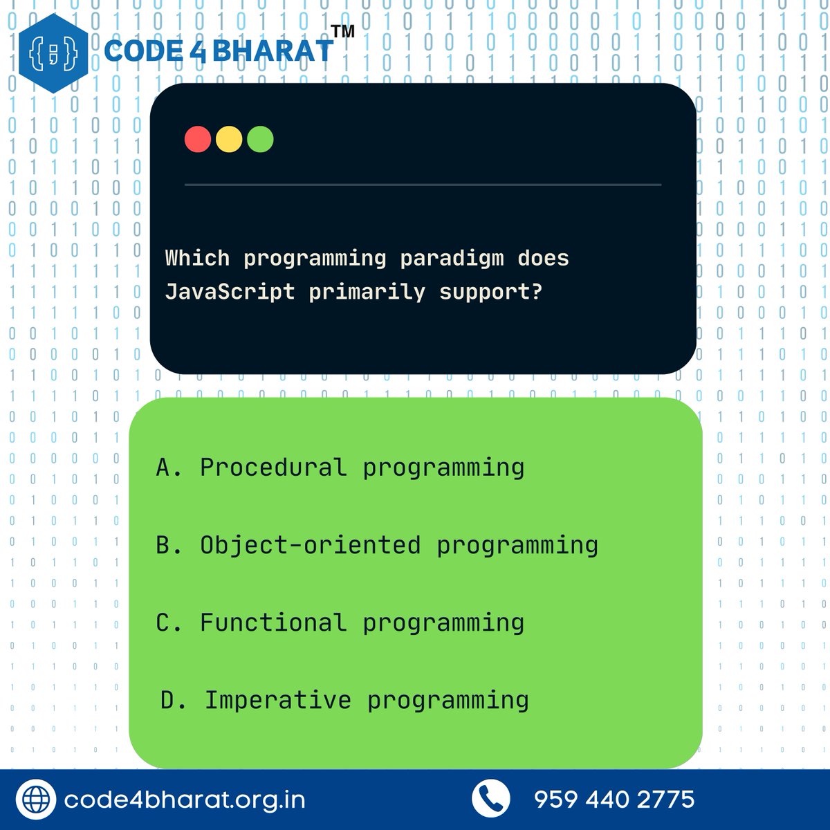 JavaScript - the versatile powerhouse of the web! From interactive websites to dynamic web applications, JavaScript's got you covered! 📷📷 Let's see what you've got! #JavaScript #CodingChallenge#code4bharat