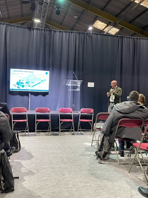 Yesterday at #TRA2024 the pivotal role of ports and airports in driving the green and digital transition of mobility &amp; logistics was highlighted. 

Our project partner from SEA Milan Airports, Massimo Corradi, introduced OLGA with an emphasis on our H2 production facility.
