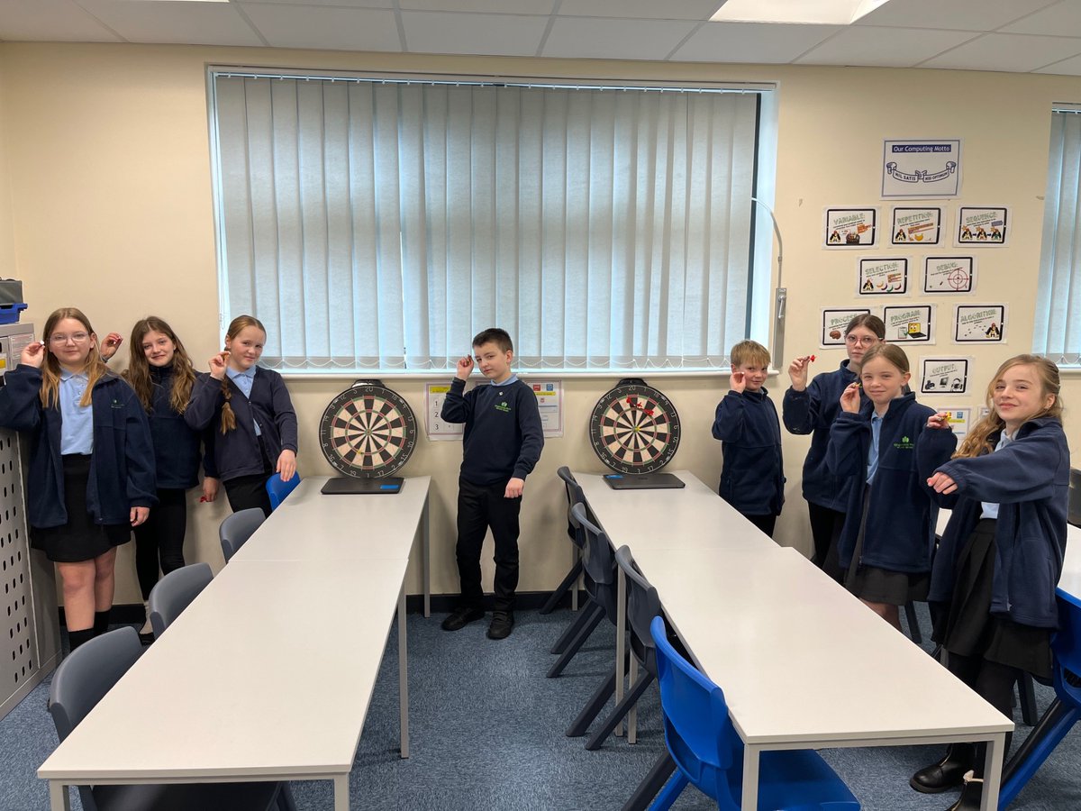 The Year 6 children had a fantastic time playing darts during Morning Maths Club whilst practising multiplication, addition and subtraction skills. 180!!!! #kingswoodparksmaths @HumberEdTrust #mathisfun @LukeTheNuke180