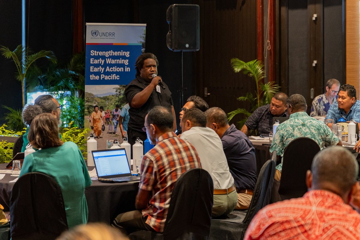 UNDRR_AsiaPac's tweet photo. This week, #AnticipatoryAction made another big leap forward in the #Pacific with the 2nd Regional Workshop happening. Great to see so many different Govt entities, NGOs, regional partners, Red Cross, 🇺🇳 &amp; private sector all collaborating on early warnings &amp; early actions. https://t.co/q6MLJb59mw