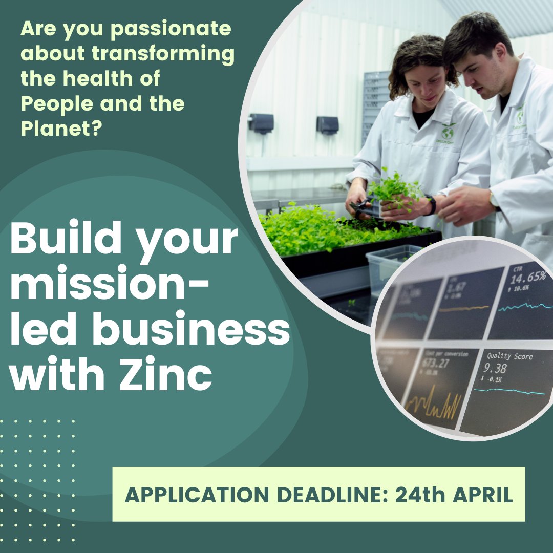 📢 APPLICATION DEADLINE: Wednesday 24th April 📢 Are you ready to take the next step and join world-class innovators building their businesses at Zinc? 👇 Don't delay, submit your application ahead of the deadline on 24th April -zinc.vc