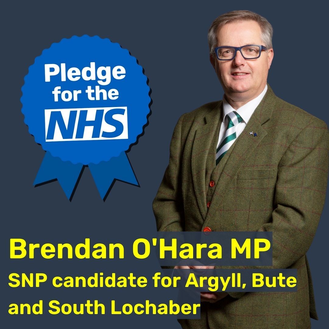 👏 SNP candidate for Argyll, Bute and South Lochaber @BrendanOHaraMP has taken the #NHSPledge He's committed that, if re-elected, he will fight for proper funding for NHS Scotland from the UK govt & oppose NHS privatisation. Email your candidates: weownit.org.uk/act-now/pledge…