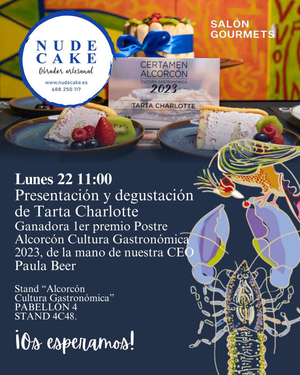 El lunes que viene estaremos preen el Stand de @gastroalcorcon de @imepealcorcon a las 11 de la mañana en el Salón Gourmets, presentando y degusstando la tarta ganadora, nuestra tarta Charlotte

¡Te esperamos!

#salongourmets #gourmet #madrid #eventos #madridsur #torriburger