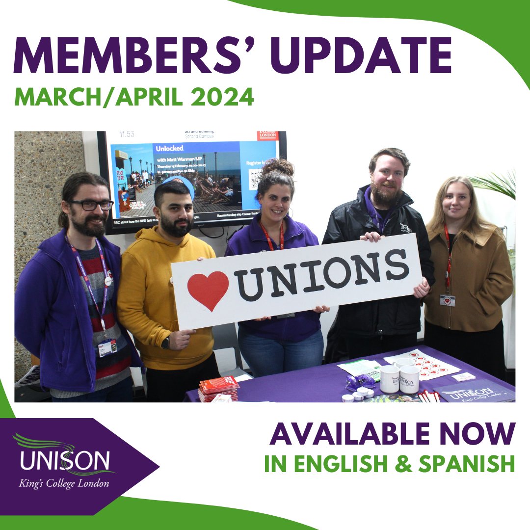 📬 The latest KCL UNISON newsletter has been sent to members! Check out the new updates and insights. Haven’t received yours? Contact us to get on the list 📩 Happy reading! 🌟 #KCLUNISON #UnionStrong