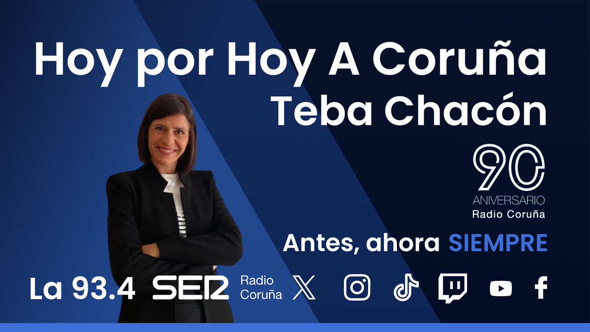 🔴DIRECTO | Hoy por hoy A Coruña con
<a href="/TebaChacon/">Teba Chacón</a> 

📻Tertulia política
🇺🇸La aventura Californiana de <a href="/XulioFerreiro/">Xulio Ferreiro</a> 
🎶Freedonia <a href="/FreedoniaSoul/">Freedonia</a> 
💍La buena vida
🎸 @soymikelizal 
🖼️ Mariscando en días de borraxeira Cris Romero

🎧cadenaser.com/radio-coruna/
🖥️youtube.com/radiocoruna