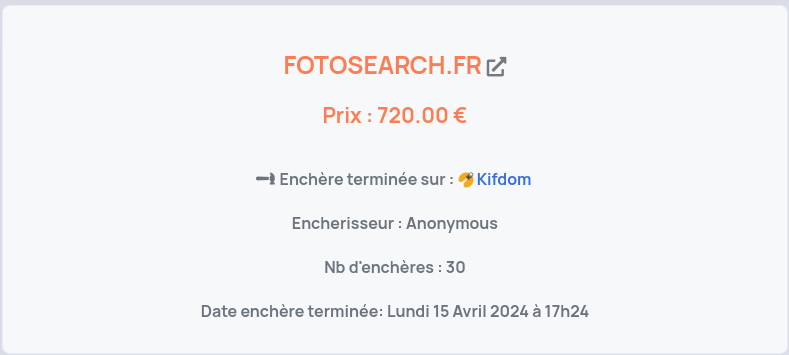 Le saviez vous ❓Un nom de domaine en gestion chez KD non renouvelé était mis aux enchères ensuite 😯