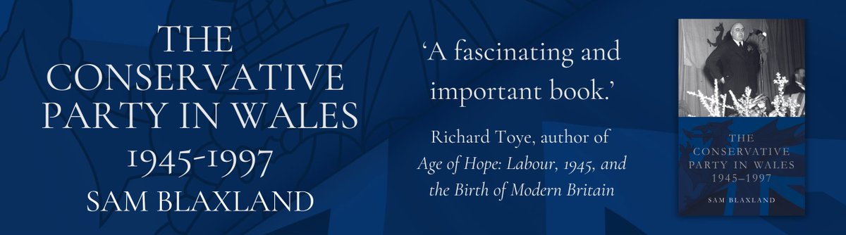 Great to hear @SamBlaxland speak about his fascinating new book ‘The Conservative Party in Wales, 1945-1997’ on the @WalesPolitics Walescast podcast! Ahead of publication on Monday, listen to Sam's insightful analysis of Welsh politics of the past and today's current climate.