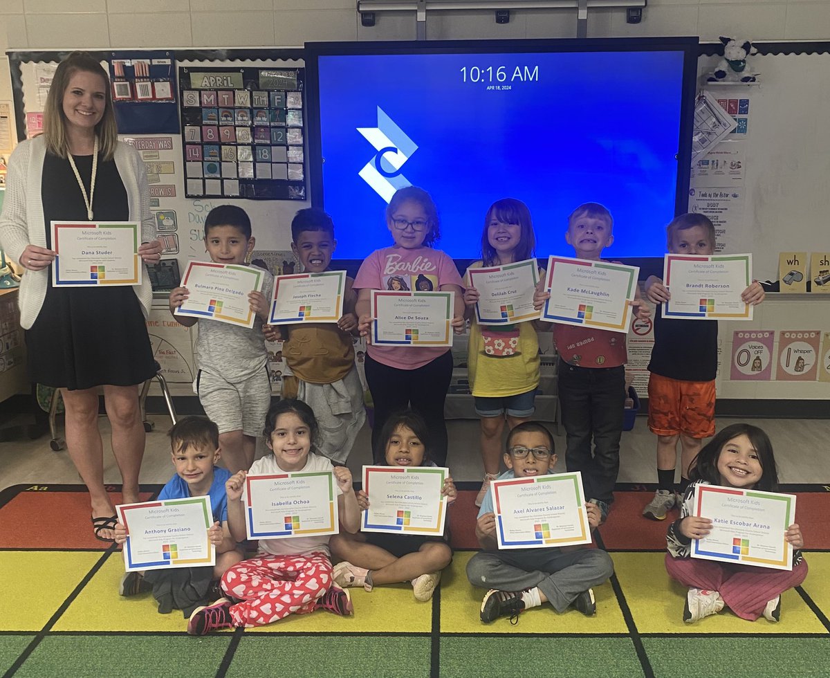 Congratulations to these Microsoft Kids!! It’s amazing what Kinders can do when you ditch the mentality that certain technology is “too hard” for them. Believe in your students, give them a chance to try, and they will go so far!! <a href="/LoriStuart2/">Lori Stuart</a> <a href="/l5patti/">Lee Patti</a>