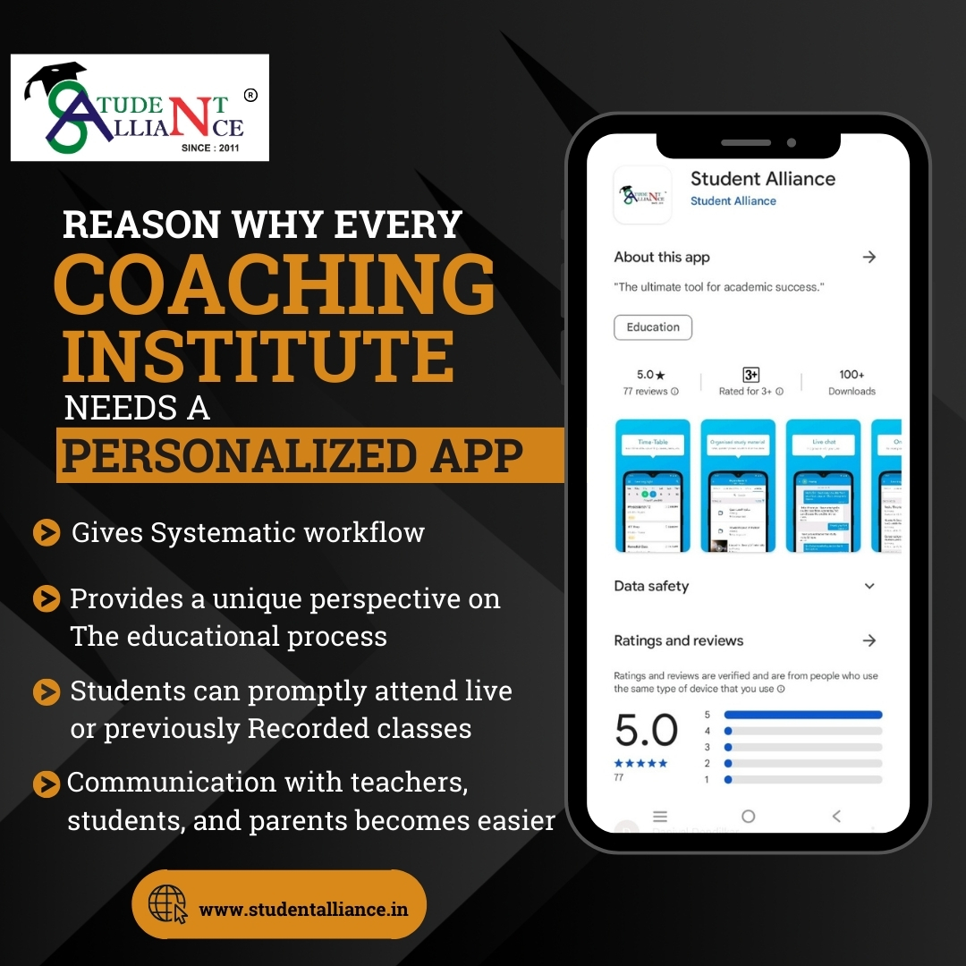 Unlock the future of education with personalized apps! 🚀 Streamline workflows, stay connected, and revolutionize learning. 💡 #EdTech #PersonalizedLearning #FutureOfEducation #CoachingInstitutes #Efficiency#studentalliance