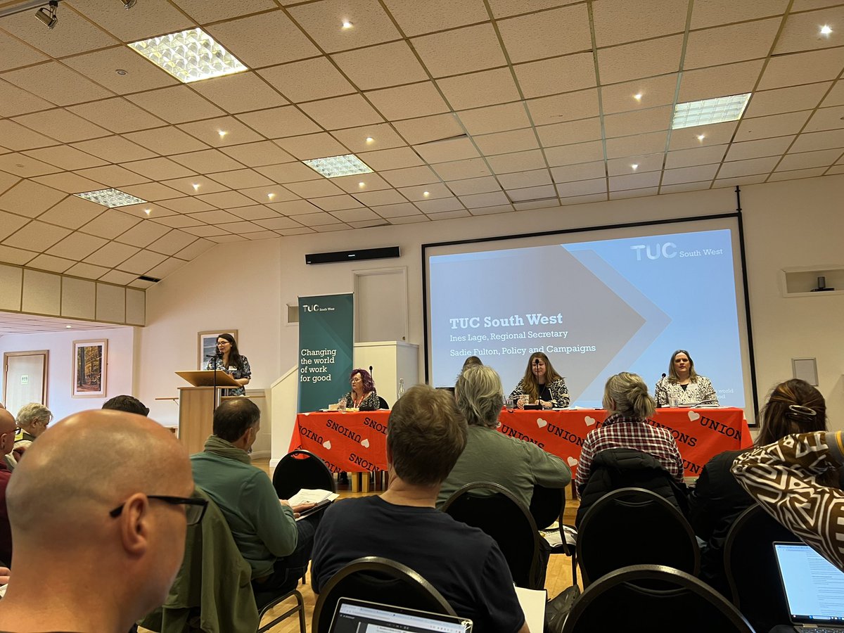 SWTUC Regional Secretary Ines Lage opens SW Regional Council Annual Conference 2024, talking about the amazing activity across the region in the last year. @TUCSouthWest