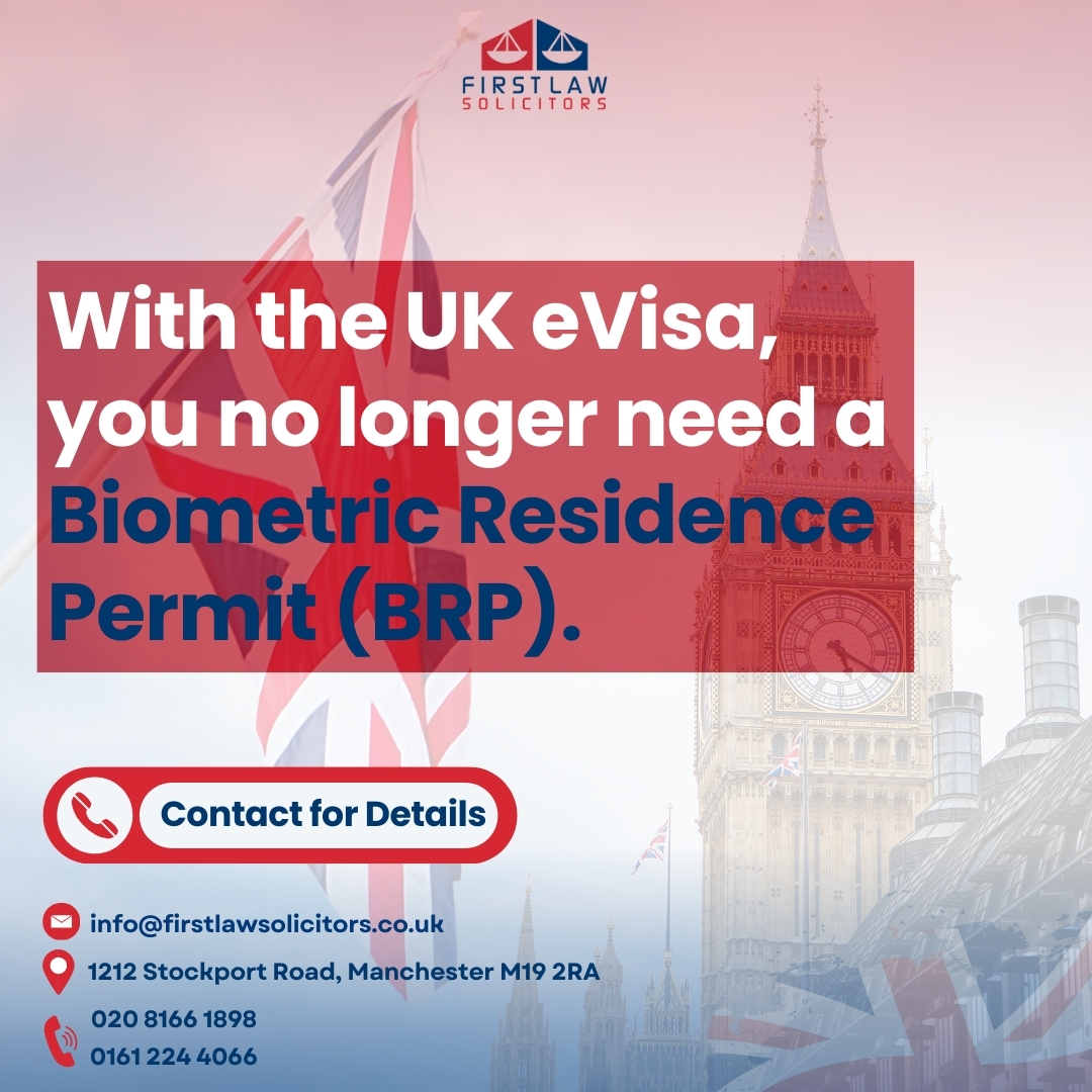 UK Immigration Update!

The traditional Biometric Residence Permit (BRP) has been replaced by the new, streamlined eVisa system. 

Contact us for further details. 

0161 224 4066
020 8166 1898

#UKImmigration #eVisaLaunch #UKeVisa #eVisa #ImmigrationUpdate #ImmigrationNews