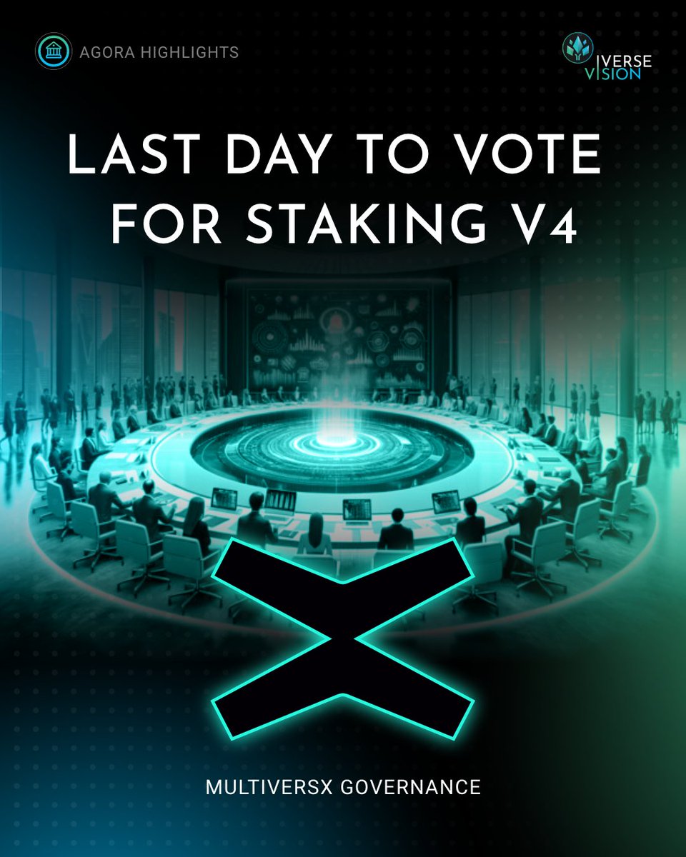 $EGLD stakers, make sure to join the Staking V4 governance vote in the next 2.5 hours! º Easier onboarding for new validators º More competition = more incentives º Further decentralization helps #MultiversX grow Plus you get a free SFT for voting 👀 governance.multiversx.com/proposal/erd1q…