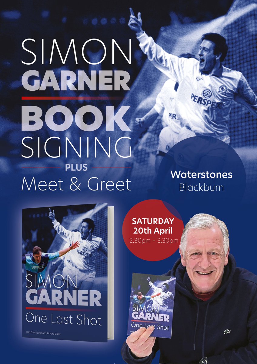 Tomorrow!! Simon Garner will be here tomorrow signing 2.30pm-3.30pm! 💙🤍

@simongarner10