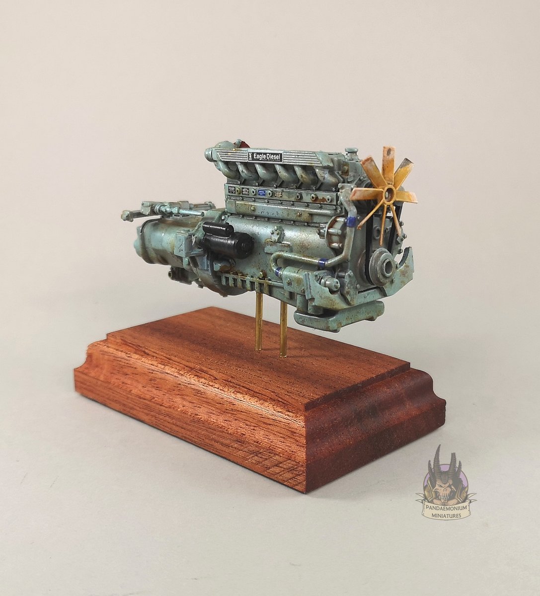 I really enjoyed trying to get this as realistic as possible using reference photos.
A resin & metal model of a Rolls Royce Eagle diesel engine from Kit Form Services, painted for a client 2 wks ago

#miniaturepainting #modelmaking #rollsroyce #kit_form_services #commissionsopen