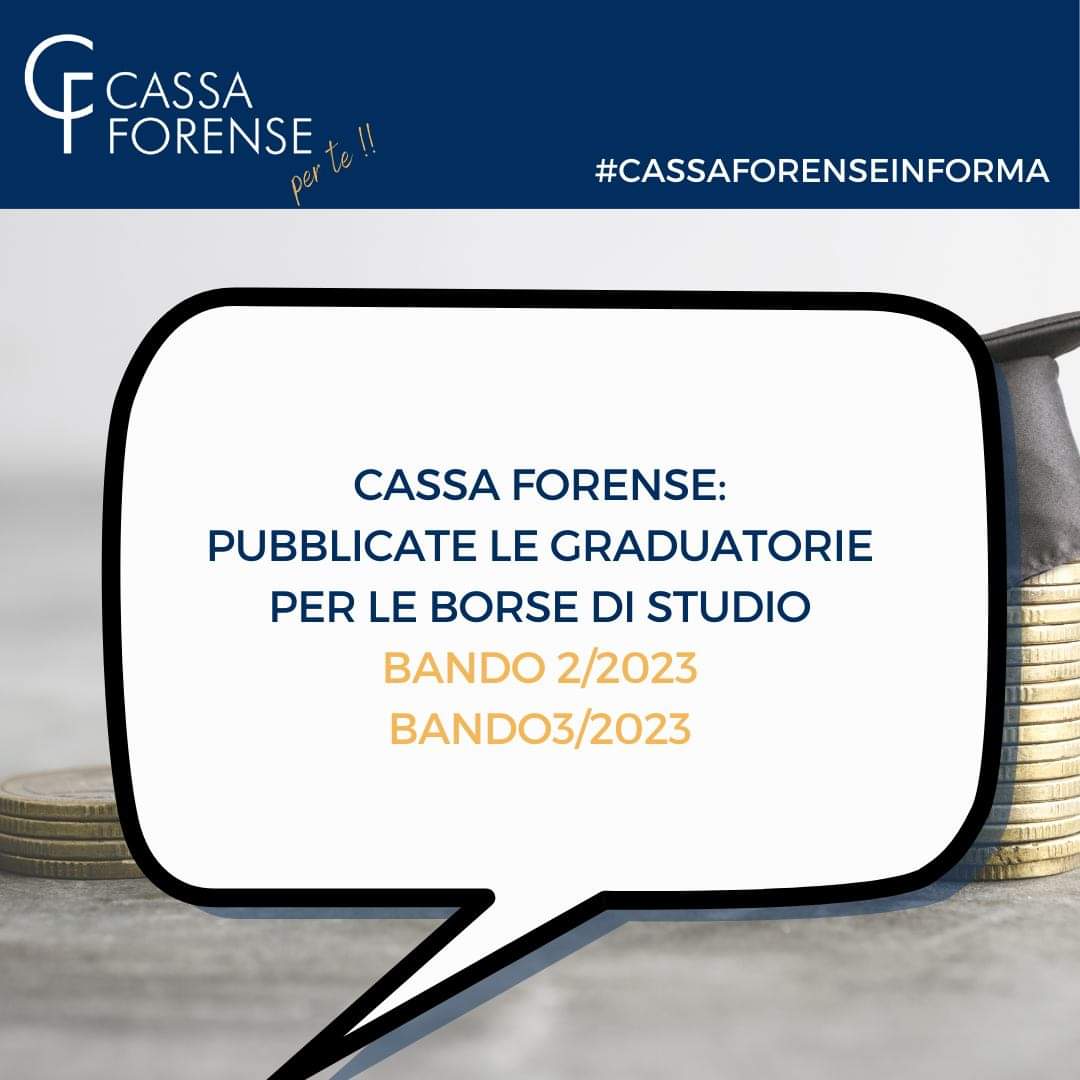🏛️ #cassaforense
📜 #bandi
📊 #graduatorie

📣 Pubblicate le graduatoria del #bando2 e del #bando3 del 2023 per
🔹 borse di studio per orfani di iscritti e
🔹 borse di studio per figli di iscritti.

cassaforense.it/graduatorie-ba…
