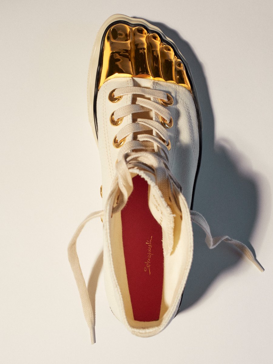 #SCHIAPARELLI GOLD TOE TRAINERS BY #DANIELROSEBERRY schiaparelli.com 21 Place Vendôme, Paris @Harrods, London @Bergdorfs, New York @neimanmarcus, Dallas and Los Angeles.