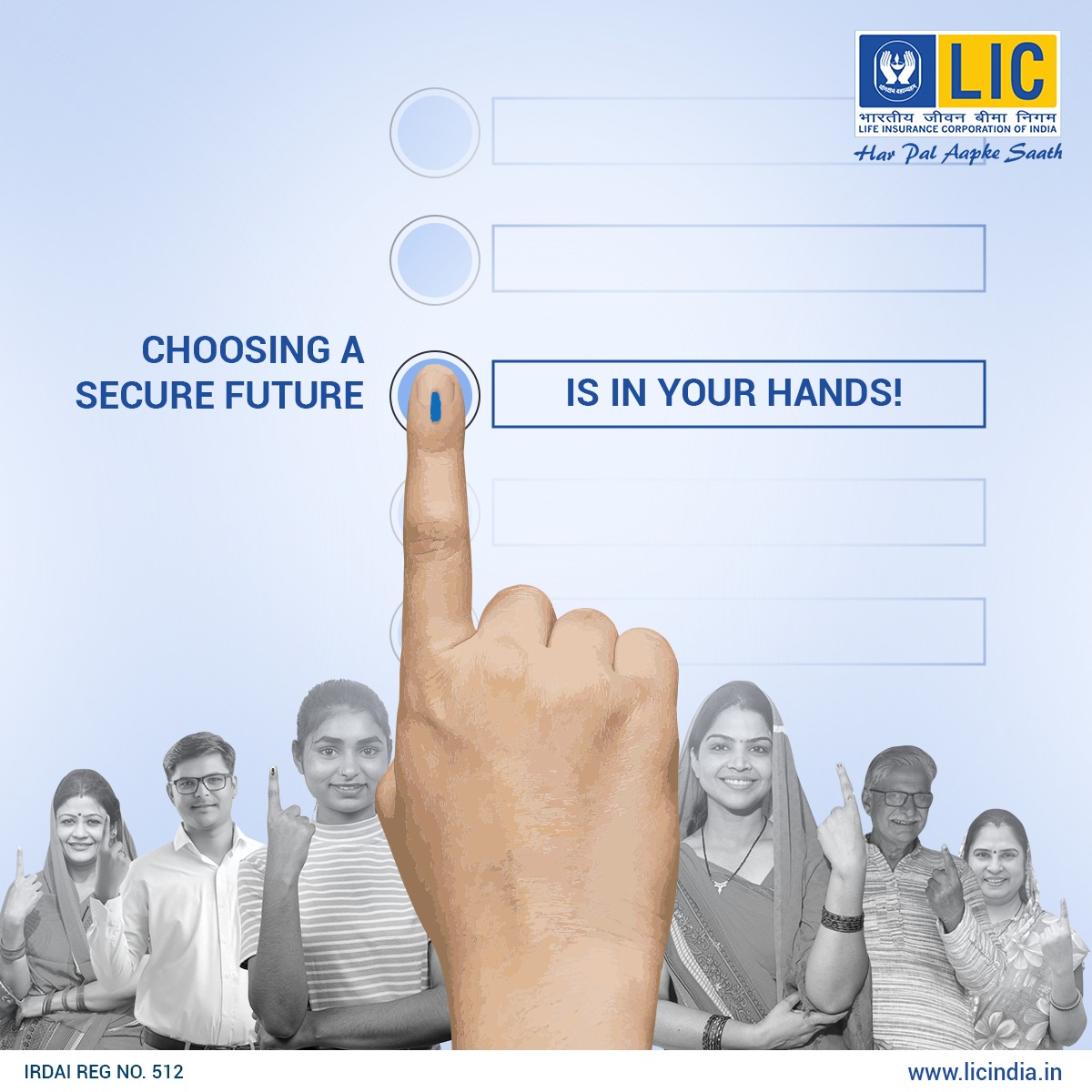 Your vote shapes tomorrow's security. With LIC, ensure a stable future. #LIC