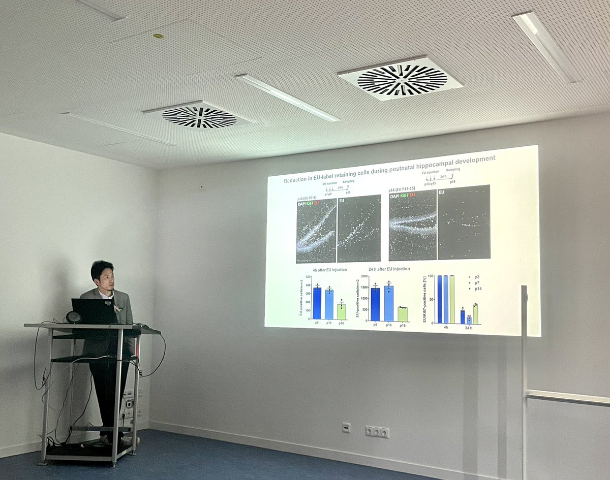 We are delighted to welcome @TomohisaToda as our guest speaker today and hear about his latest research findings ✨🚀 @CRU_GB_Com @MPZ_PhysMed #WinnerLab #CollaborationInErlangen #Research #RNAs #Neuroscience