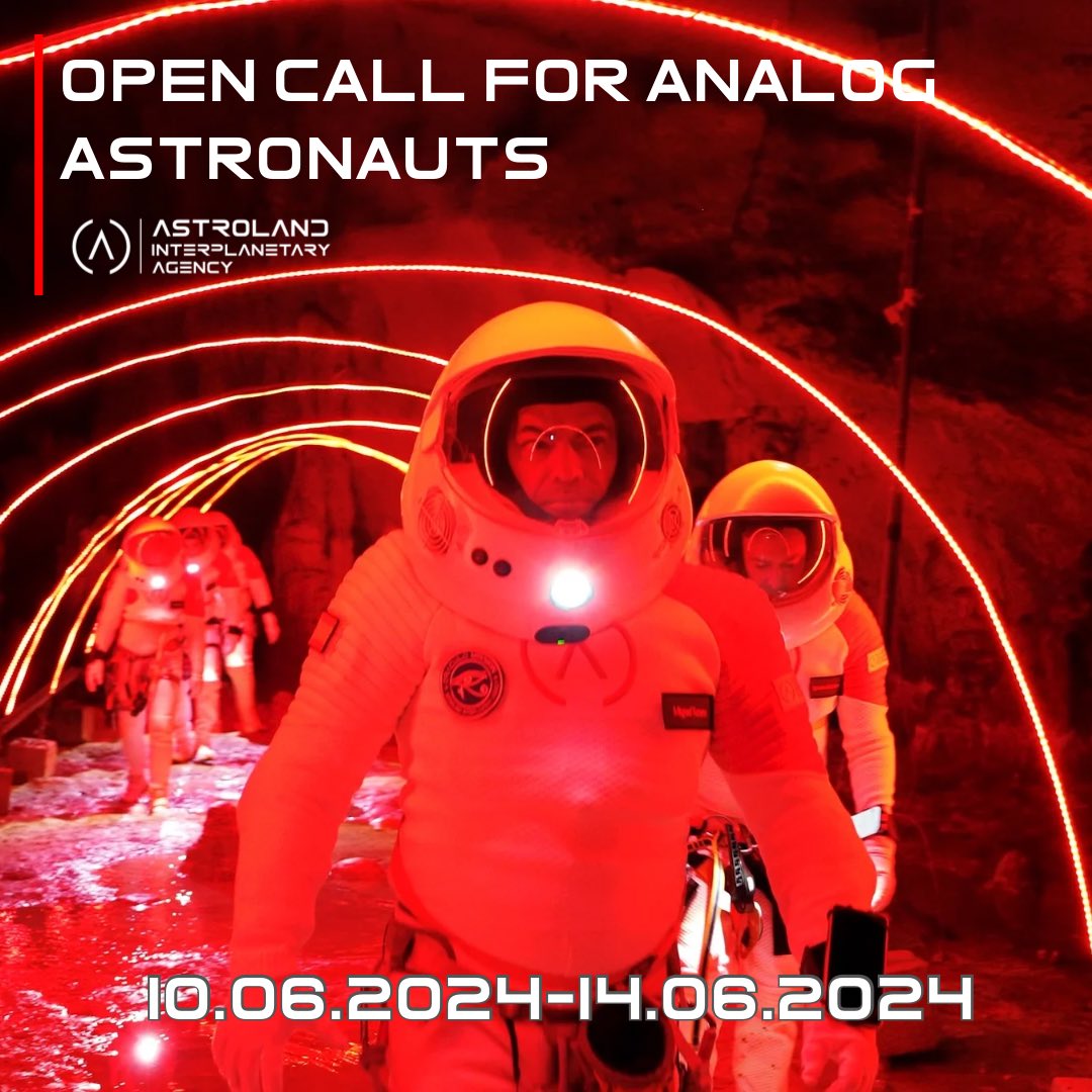 Open call for analog Astronauts🧑🏻‍🚀.
If you are interested in being part of our missions, write to us, and we will send you all the technical information and associated costs.
🗓️Mission dates: June 10th to 14th, 2024 Where: 📍Ares Station, Santander, Spain.
Ad Astra!🚀