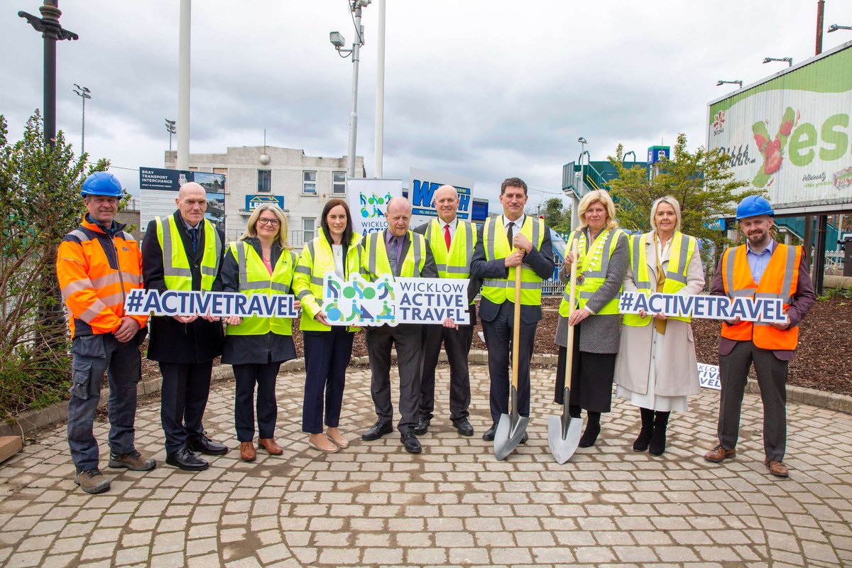 We were delighted to have Minister @EamonRyan join us at Bray (Daly) Station yesterday for the sod turning on the Bray Interchange Active Travel project. Thanks to our funders @NTAActivetravel, with valued support from @atkinsrealis @irishrail and David Walsh Civil Engineering.