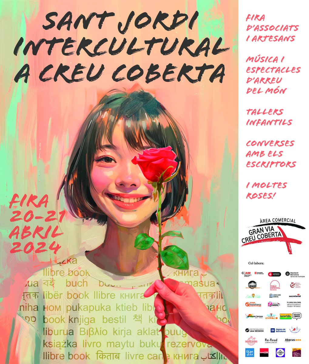This weekend, Creu Coberta is hosting a literary and commercial fair for Sant Jordi. Musical performances, activities, and much more!
👉tuit.cat/h3SUm

<a href="/BarcelonaInfoEN/">Barcelona Turisme</a> <a href="/bcn_ajuntament/">Ajuntament de Barcelona</a> @cambraBCN <a href="/TurismeDIBA/">TurismeDIBA</a> <a href="/CreuCobertaShop/">CreuCobertaShopping</a>