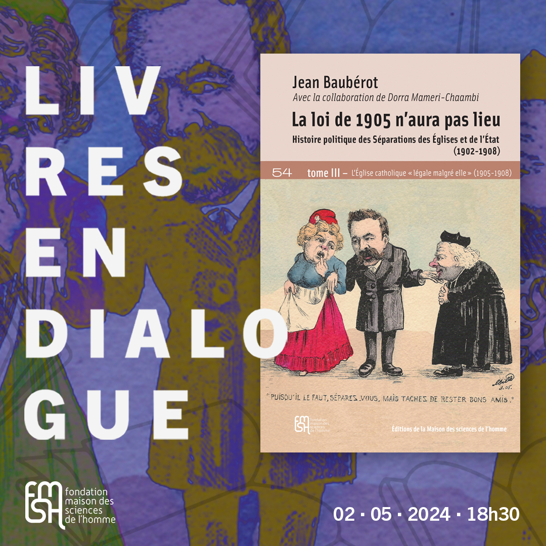 📖 #Livresendialogue : J-10 ! Jean Baubérot et @MazarinePingeot dialogueront bientôt autour de 'La #loi de 1905. L'Église catholique 'légale malgré elle' (1905-1908)'. 🗓️ Jeudi 2 mai à 18h30 📍 54 bd Raspail, Paris 6 | @lcdpu 👉 Réservation : shorturl.at/aAGY3