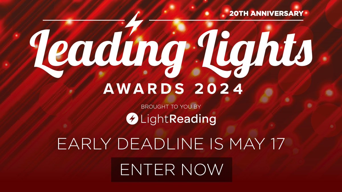 NetworkXEvent's tweet image. .@Light_Reading’s prestigious awards programme, The Leading Lights, is officially open for entries! The #LLAwards will recognise the #Telecoms industry for outstanding achievement &amp;amp; innovation. Enter by 17 May for preferred pricing.
Enter now: shorturl.at/uBWX8
#LL24