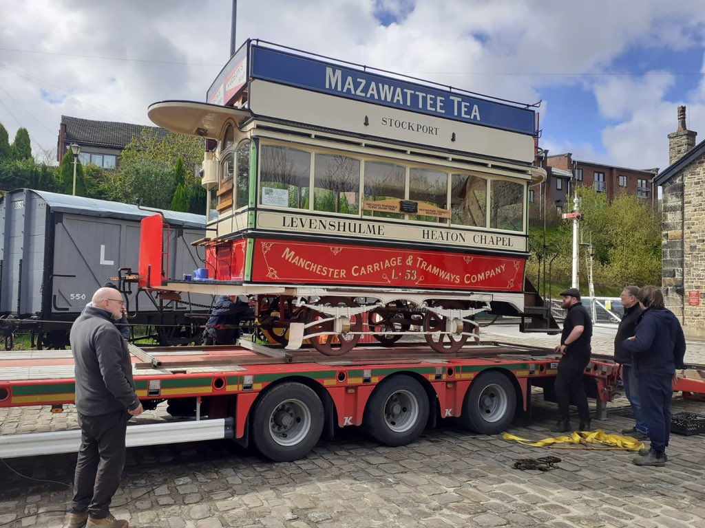 It’s nearly time… our lovely friends from @HeatonParkTram and @BuryTransMuseum are helping to load this amazing horse tram so it can attend our #200YearsOfBuses event this weekend. If you want to see it, we’ll be open 10 am to 4.30 pm tomorrow and Sunday.