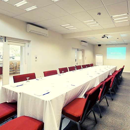 Ridley Suite:
- 20 people in boardroom style or 40 people in theatre style
- projector &amp; AV system
- windows &amp; glass panel doors to let in sunlight
- AC units
- opens straight out to the coffee shop