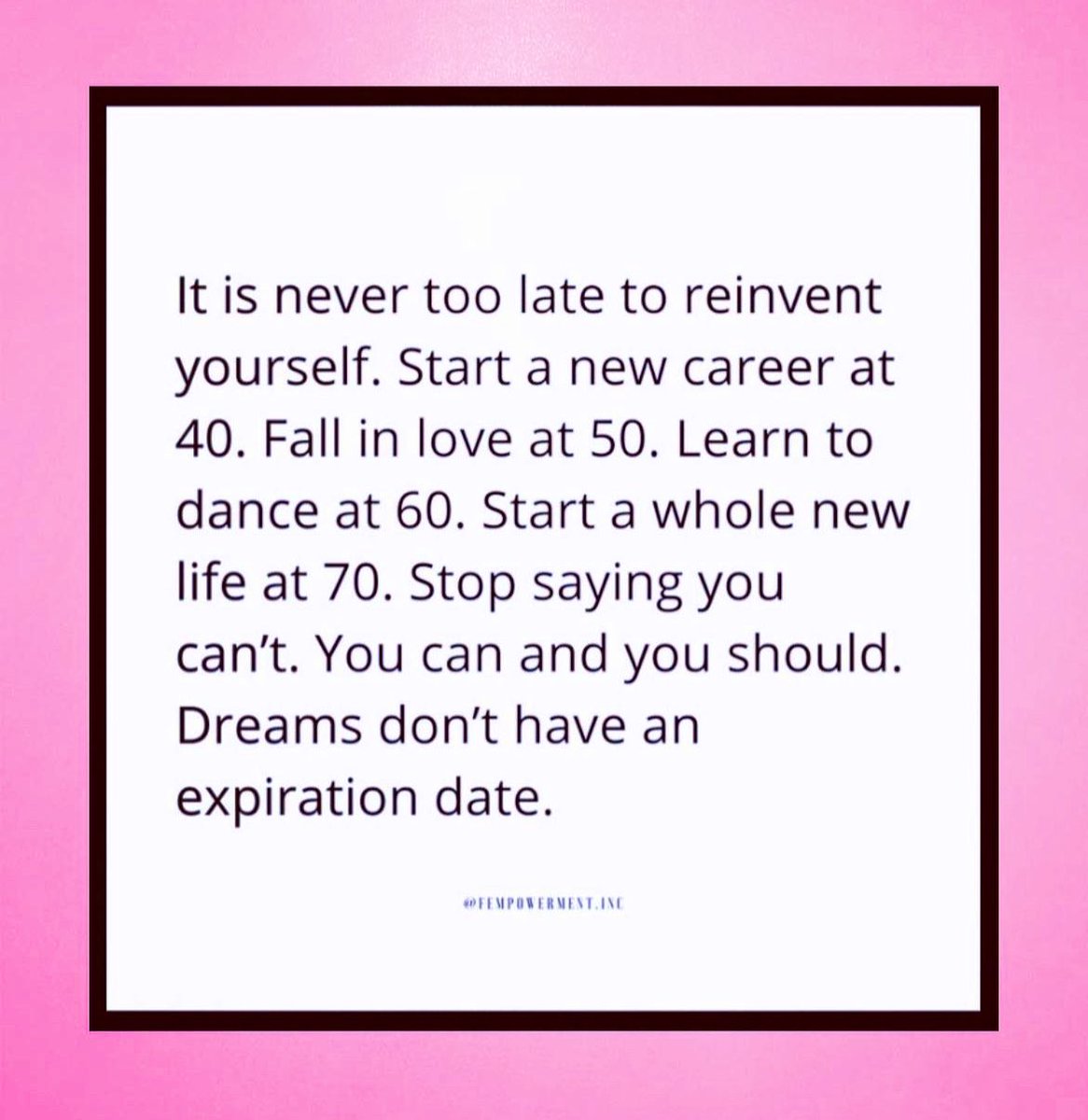 ✨ It's never too late to reinvent yourself! No matter your age, it's always the right time for a fresh start and new adventures🌸💗.#NeverTooLate #FreshStart 🌟