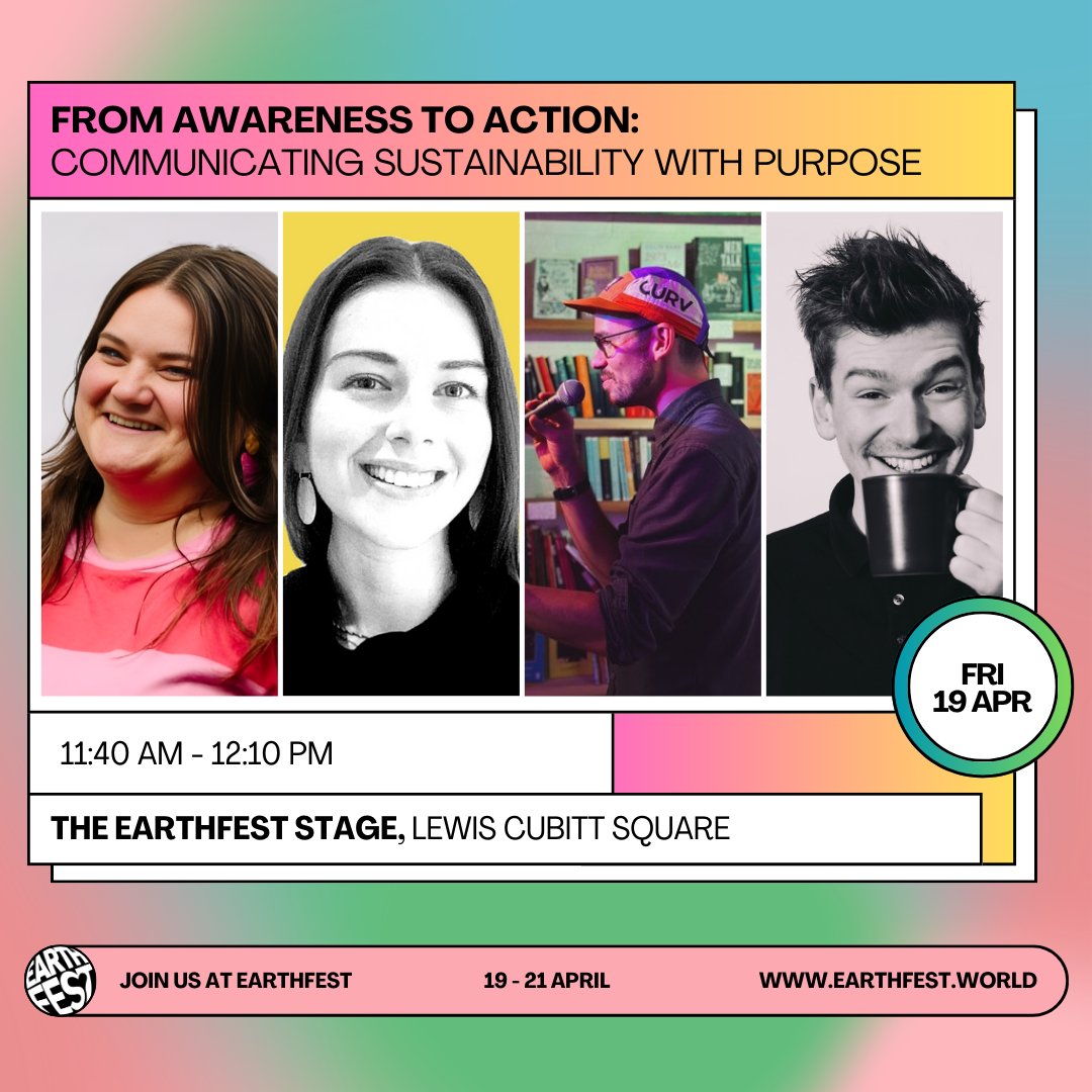 Starting in 5 minutes on the #EarthfestStage ... From Awareness to Action: Communicating Sustainability with Purpose