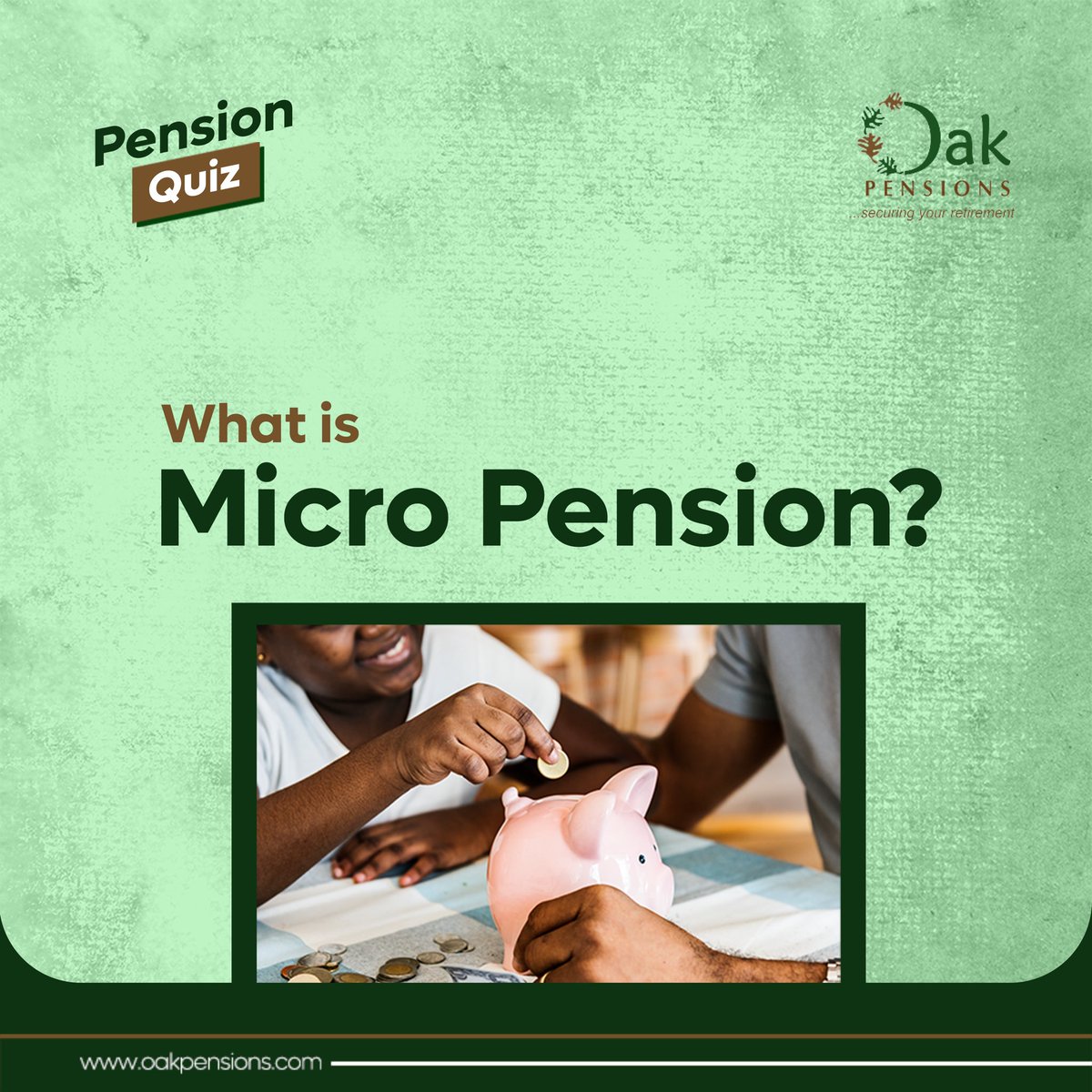 Yay! Its pension quiz Friday, hope you are as excited as we are.

Test your pension knowledge with our latest quiz!

Tell us in the comments below your understanding of a micro pension plan.

#pensions #oakpensionstriviachallenge #oakpensions #challengeyourself #triviafriday