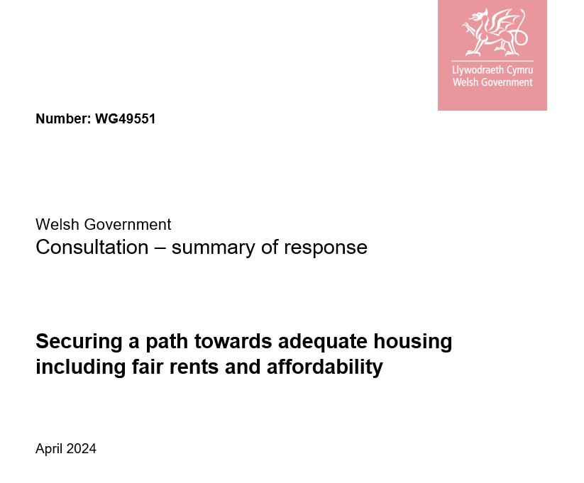 📢Today @WelshGovernment has published a summary of the responses to the Green Paper on securing a path to adequate housing including fair rents and affordability. You can read the summary here: bit.ly/3Q7D55P