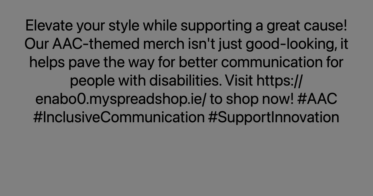 Elevate your style while supporting a great cause! Our AAC-themed merch isn't just good-looking, it helps pave the way for better communication for people with disabilities. Visit ayr.app/l/J7iE/ to shop now! #AAC #InclusiveCommunication #SupportInnovation