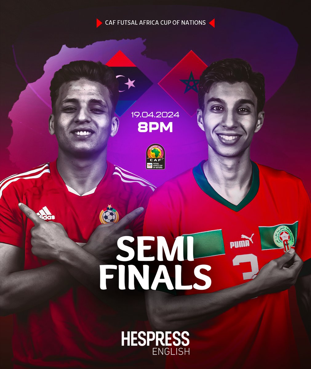 Morocco's national futsal team is ready to take on Libya in the African Cup semifinals tonight at 8:00 p.m. at Complex Moulay Abdellah Sports Hall in Rabat.

#Morocco #Libya #Futsal #Rabat #FutsalAfricaCup
#HespressEng