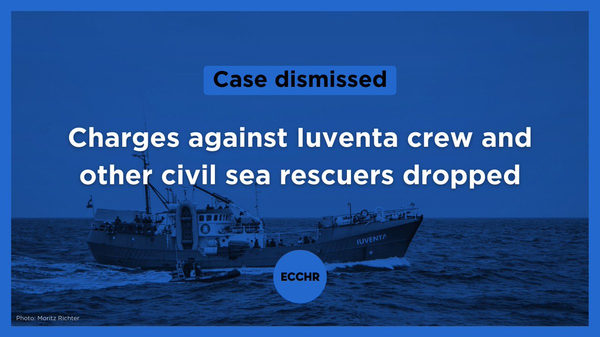 BREAKING: The court in Trapani 🇮🇹 dropped the charges against @IuventaCrew and other civilian organizations! They were accused of “facilitating irregular entry” of migrants into Italy and faced up to 20 years in prison - for saving lives at sea.👉 ecchr.eu/en/case/sea-re…