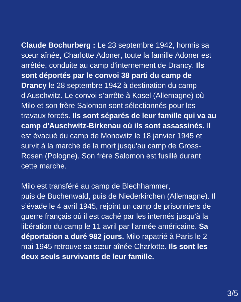 Shoah_Memorial's tweet image. 🔵 6 mai à 14h30 : #Hommage à Milo Adoner
Milo Adoner fait partie des #survivants qui, toute sa vie, a poursuivi une mission, celle de transmettre son histoire aux générations futures, l’histoire d’un homme né en 1925 à Paris dans une famille #juive orthodoxe d’origine polonaise